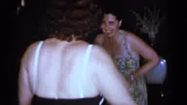 Mineola New York (1966): Two Women And A Man In Bathing Suits Laughing And Talking