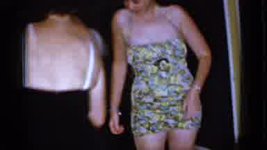 Mineola New York (1966): Middle Aged Man And Two Woman In Bathing Suits Doing A