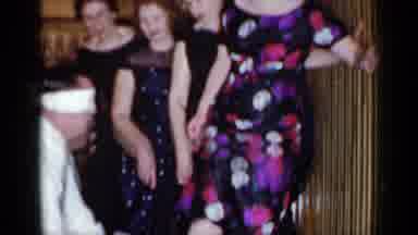 Mineola New York (1966): Women In Dresses Stand In Line To Have A Blindfolded