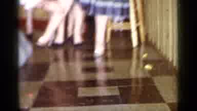 Mineola New York (1966): Line Of Fancily Dressed Women Having Their Calves Rubbed