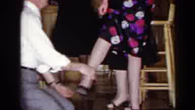 Mineola New York (1966): A Man Down On His Knees Blindfolded Touching A Woman's