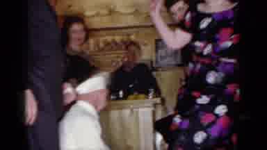 Mineola New York (1966): Two Women Dancing At Get Together Man Blindfolded Playing