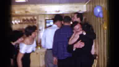 Mineola New York (1966): Multiple People At A Bar And Two Women Cheering A Couple