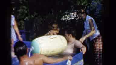 Mineola New York (1966): Mom Taking Charge At Pool With Silly Antics And Men