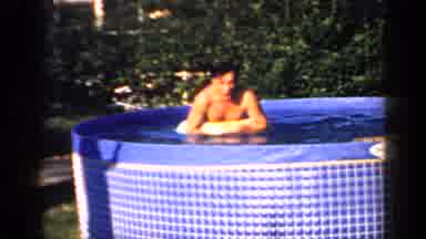 Mineola New York (1966): Horseshoes Around Metal Stake Guy In Pool On Float