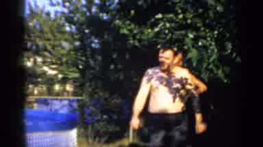 Mineola New York (1966): Family Playing In Their Yard
