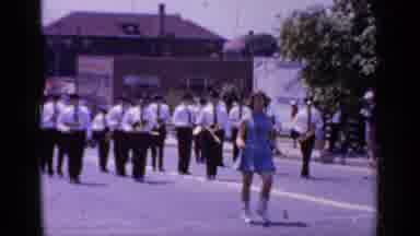Mineola New York (1966): Police Officers In A Marching Band Carrying Trumpets
