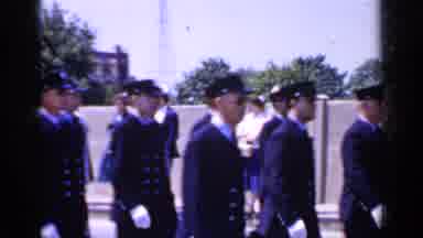 Mineola New York (1966): Men Dressed In Black Marching Down The Road Then Women