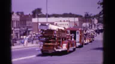 Mineola New York (1966): Fire Trucks In The City In The Middle Of The Day Waiting