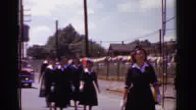 Mineola New York (1966): Group Of Women Marching Together