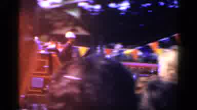 Mineola New York (1966): Red Fire Truck Drives By People Standing Behind Fence On