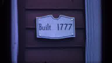 Massachusetts USA (1968): Hanging Plaque Reads Built 1777 Then Low Angle A Large