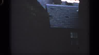 Massachusetts USA (1968): Camera Slowly Pans Across Residential House Where Trees