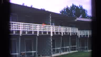 Massachusetts USA (1968): Row Of Apartment Buildings And Girl Wearing An Orange