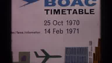 India-1970: Boac Airline Flight Schedule Printed On Paper With Color Ink