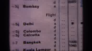 India-1970: Flight Schedule And Mountain On A Cloudy Day