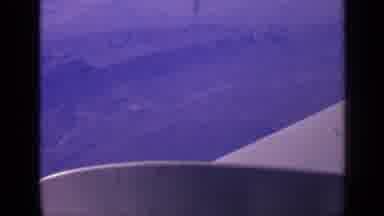 India-1970: Airplane Window View of Mountain Ridges