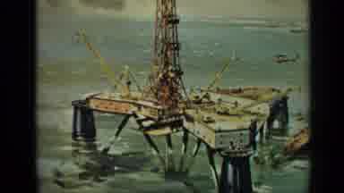United Kingdom (1970): Zoom Into Art Piece Of Deep Sea Oil Drilling Station