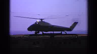 United Kingdom (1970): A Large Military Helicopter Lands On A Small Air Pad In The