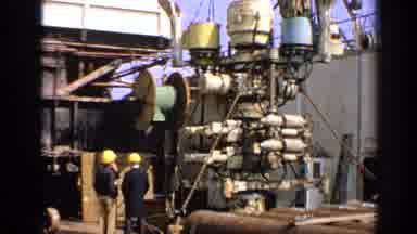 United Kingdom (1970): Video Extract Of An Ocean Oil Rig In Operation With Men On