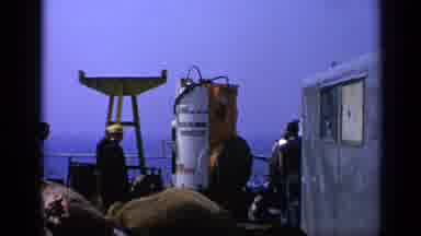 United Kingdom (1970): Sea Diving Equipments With Men On A Vast Ship In The Ocean