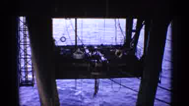 United Kingdom (1970): Working On The Oil Rigs In The Ocean On A Dreary Day