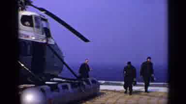 United Kingdom (1970): An Oil Rig With A Helicopter Getting Ready To Take Off On A