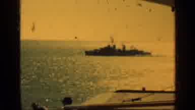 CUBA-1962: Yellow Tinted 8mm Footage Of Naval Ship And Coastal Mountains