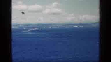 CUBA-1962: Blue Ocean Water Waves And Puffy White Clouds On A Clear Day