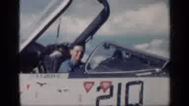 CUBA-1962: Young Pilot Smiling in Military Jet Cockpit