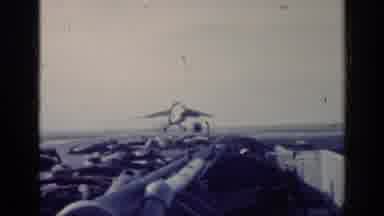 Cuba (1962): Jet Taking Off From Runway On Ship As People Watch