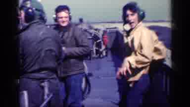 Cuba (1962): Adult Military Men Working Playfully On Air Deck Of Ship Near Jet