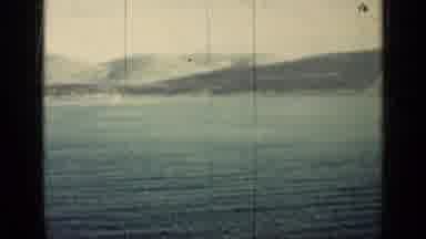 CUBA-1962: Landscape With Clear Blue Sea White Mountains Behind And Boat