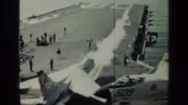 CUBA-1962: U.S. Navy Aircraft Carrier With Jets And Crew On Deck