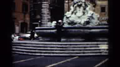 CUBA-1962: Fountain And Bridge With Some Old Car
