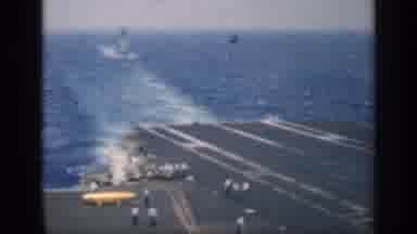 Cuba (1962): Large Aircraft Carrier In The Blue Sea With Many People On Board And