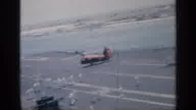 CUBA-1962: Navy Personnel On Aircraft Carrier With Helicopter And Ocean View