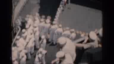 CUBA-1962: Navy Sailors In White Uniforms On Ship Deck