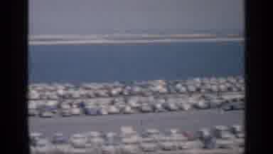 Cuba (1962): Parking Areas Near Body Of Water Palm Trees Building Sunny Traffic On