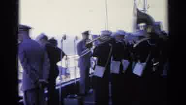 Italy (1962): Navy Musical Group Entertains Then Huge Crowd Surges Across Walkway