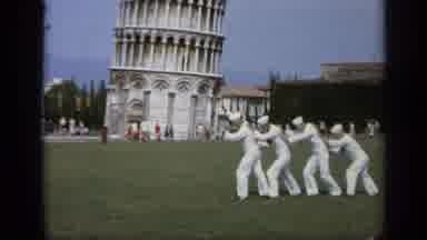 Italy (1962): Four Sailors Posing To Appear Like They Are Trying To Straighten