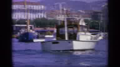 Greece (1963): Landscape Of A Harbor With Ships In A Blue Sea And The Background