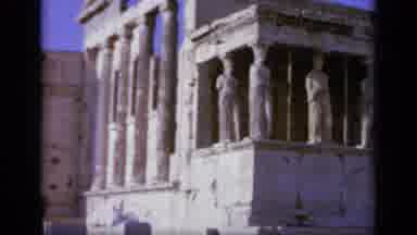GREECE-1963: People Looking At The Temple Of Hephaestus On A Bright Sunny Day