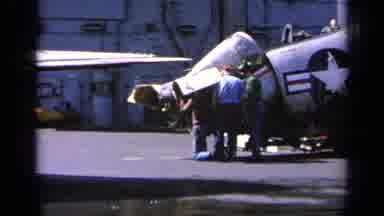 Greece (1963): A Military Navy Jet Is Being Repaired By Men On A Tarmac