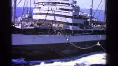 GREECE-1963: Cargo Ship Sailing On Rough Ocean With Crew On Deck