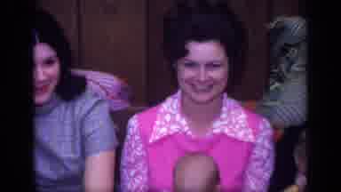 California USA (1968): Two Women With A Baby At A Birthday Party