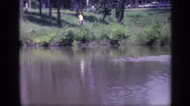 Florida USA (1968): A Man Walking Around The River