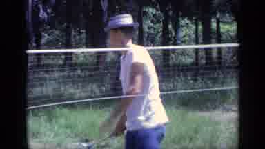 Florida USA (1968): People Playing Badminton With Each Other Smacking The Birdie
