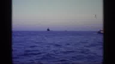 Florida USA (1968): On A Boat Sailing Across The Ocean During The Sunset While
