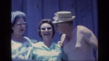 Florida USA (1968): Old People Standing On Top Of A House And Then Walking Down